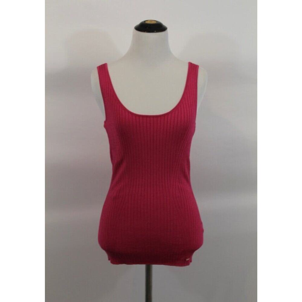 TED BAKER Sz 2 6 Knit Ribbed Neon Pink Tank Top Noralou NWT